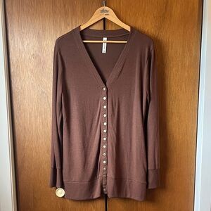 Zenana Outfitters Chocolate Cardigan
